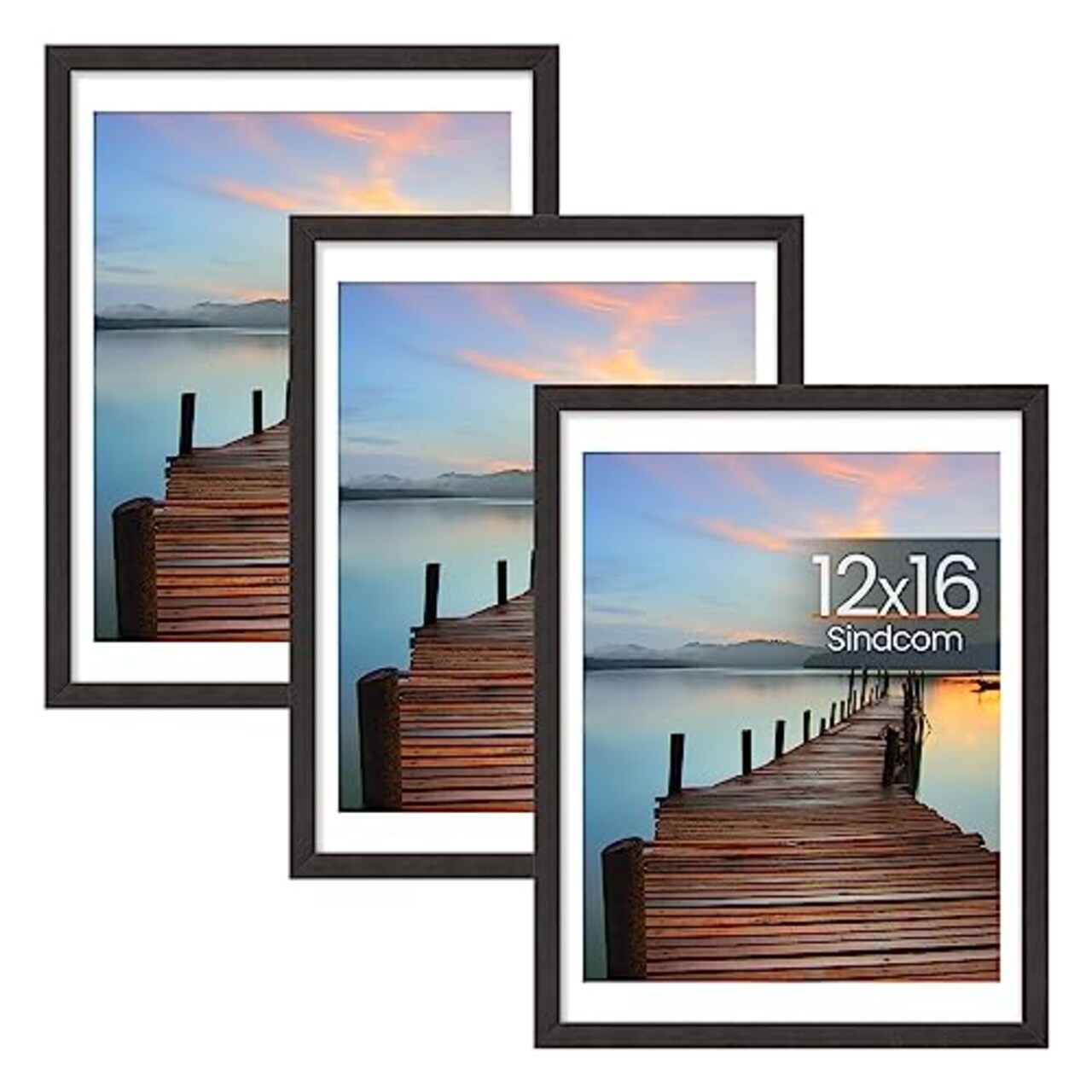Sindcom 12x16 Picture Frame 3 Pack Poster Frames with Detachable